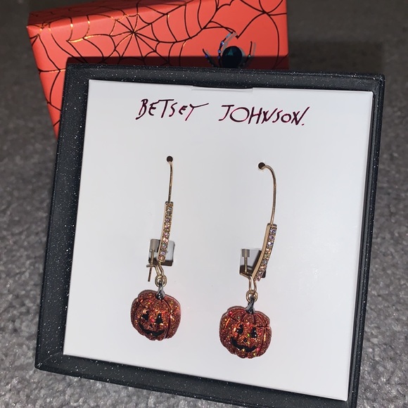 Betsey Johnson Jack-o-Lantern Long Drop Earrings 🎃 - Picture 3 of 11